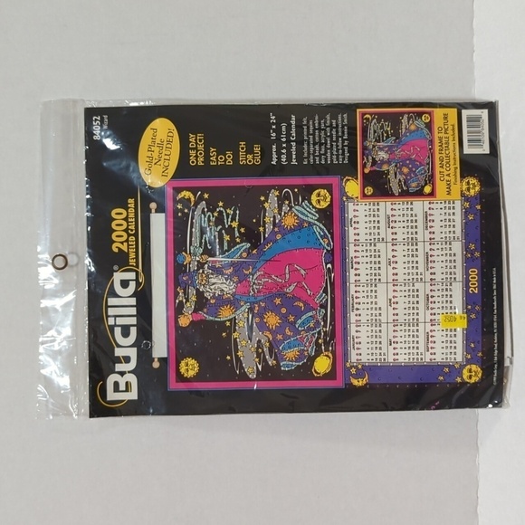 Bucilla 84052 Wizard 2000 Jeweled Calendar New Unopened Package - Vintage 16x24 - Picture 1 of 2